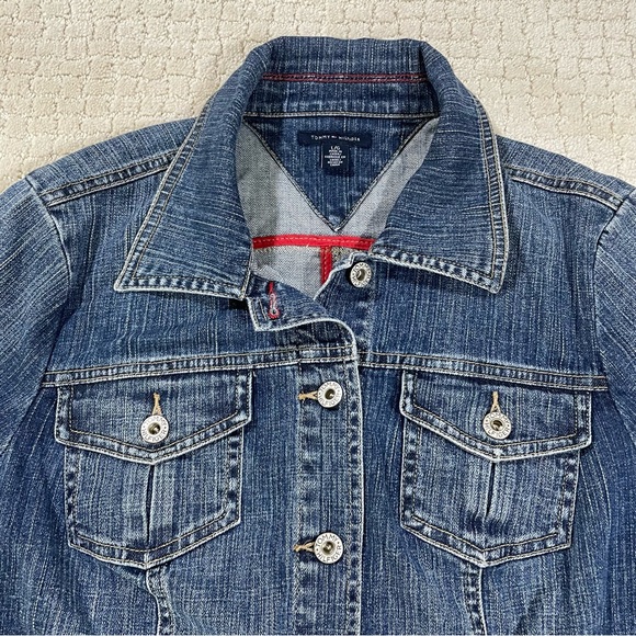 Tommy Hilfiger Women’s Denim Button Up Jacket Size Lg - Picture 4 of 7